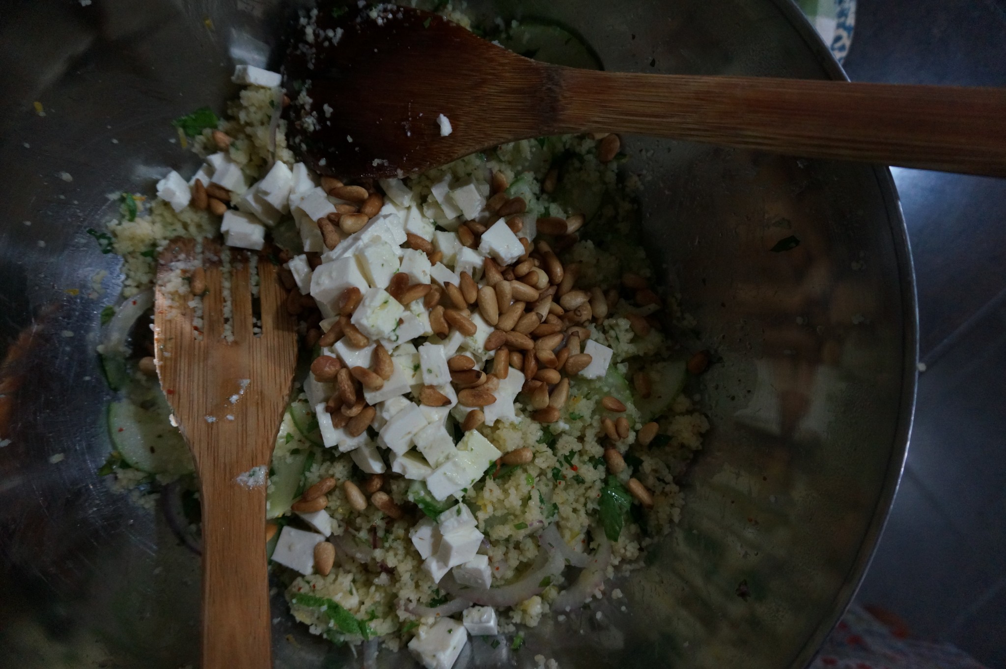 Dinner Club: Couscous Salad with Cucumber, Red Onions and Herbs