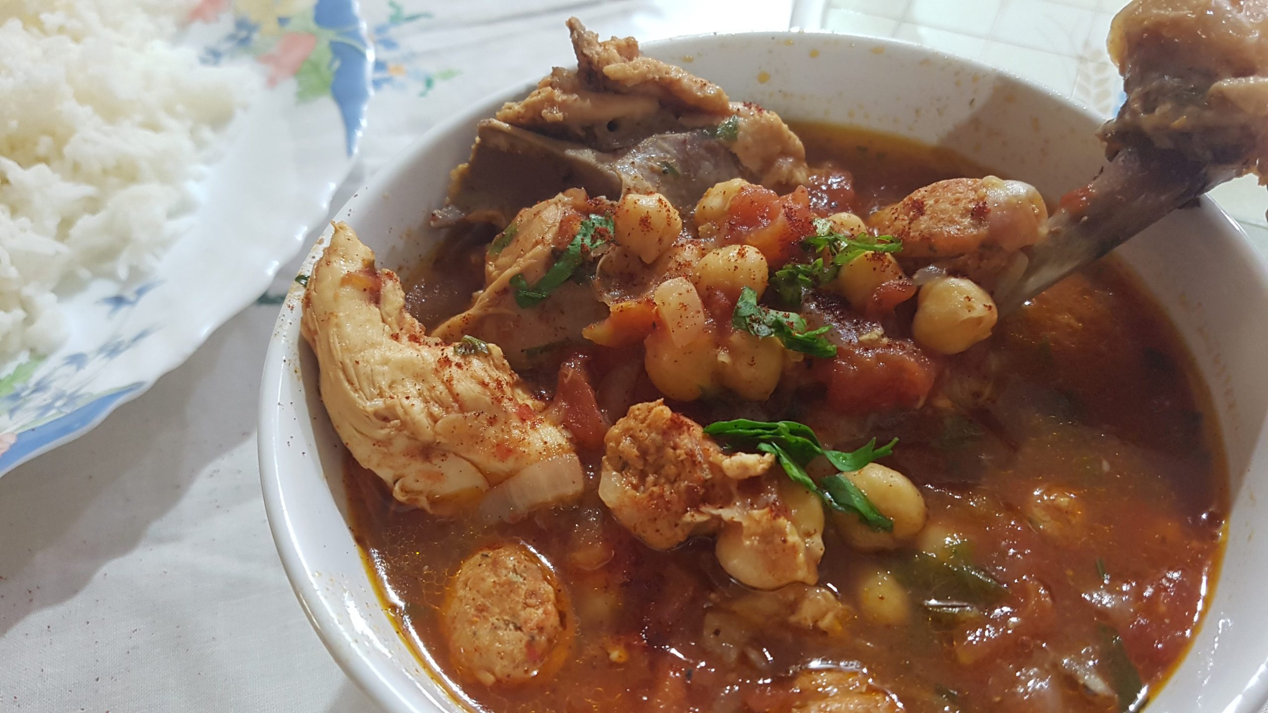 Weekend Cooking: Pressure Cooker Chicken with Chickpeas, Tomatoes, and Sausage