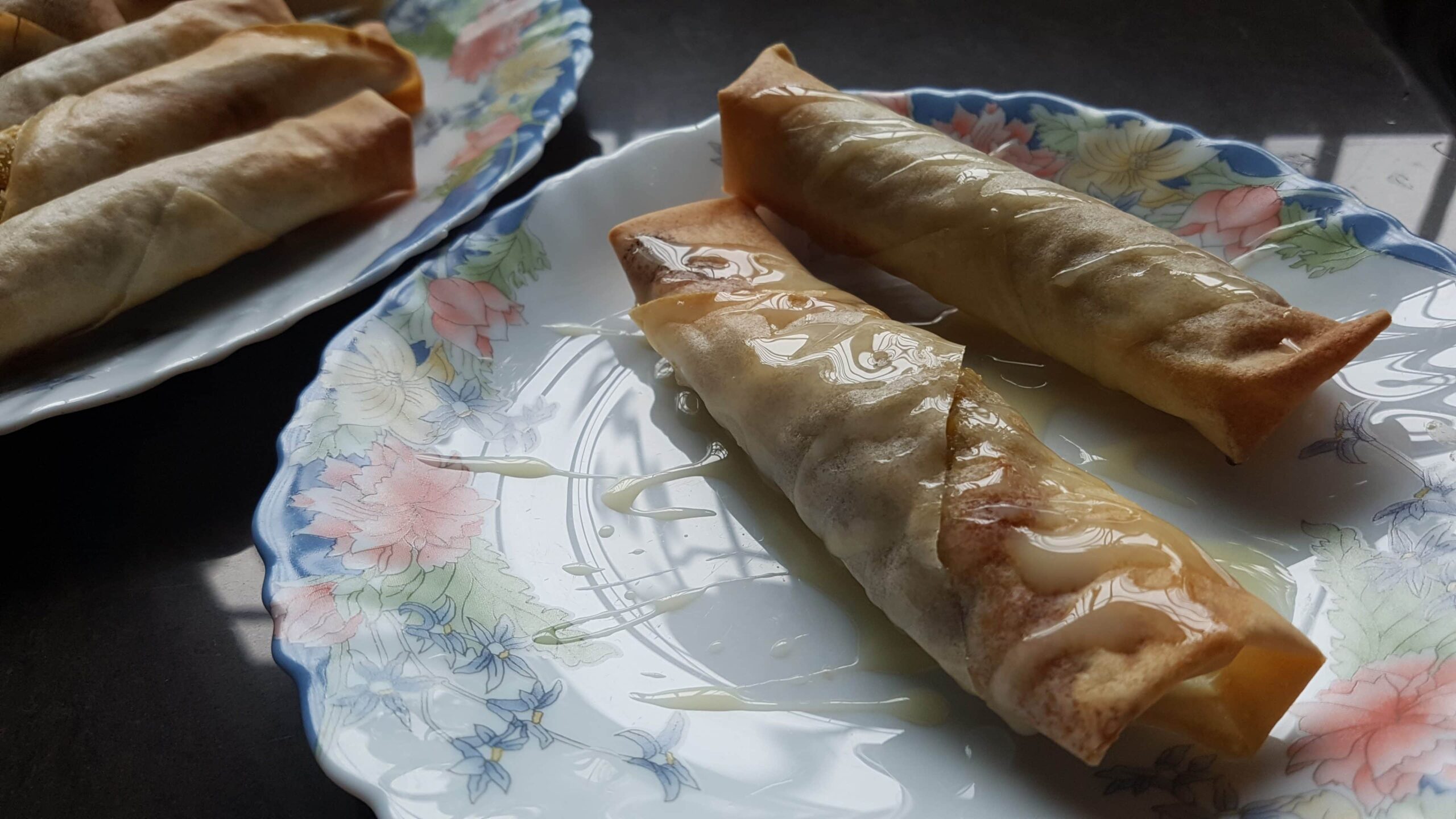 Air-Fried Caramel Banana & Coconut Spring Roll