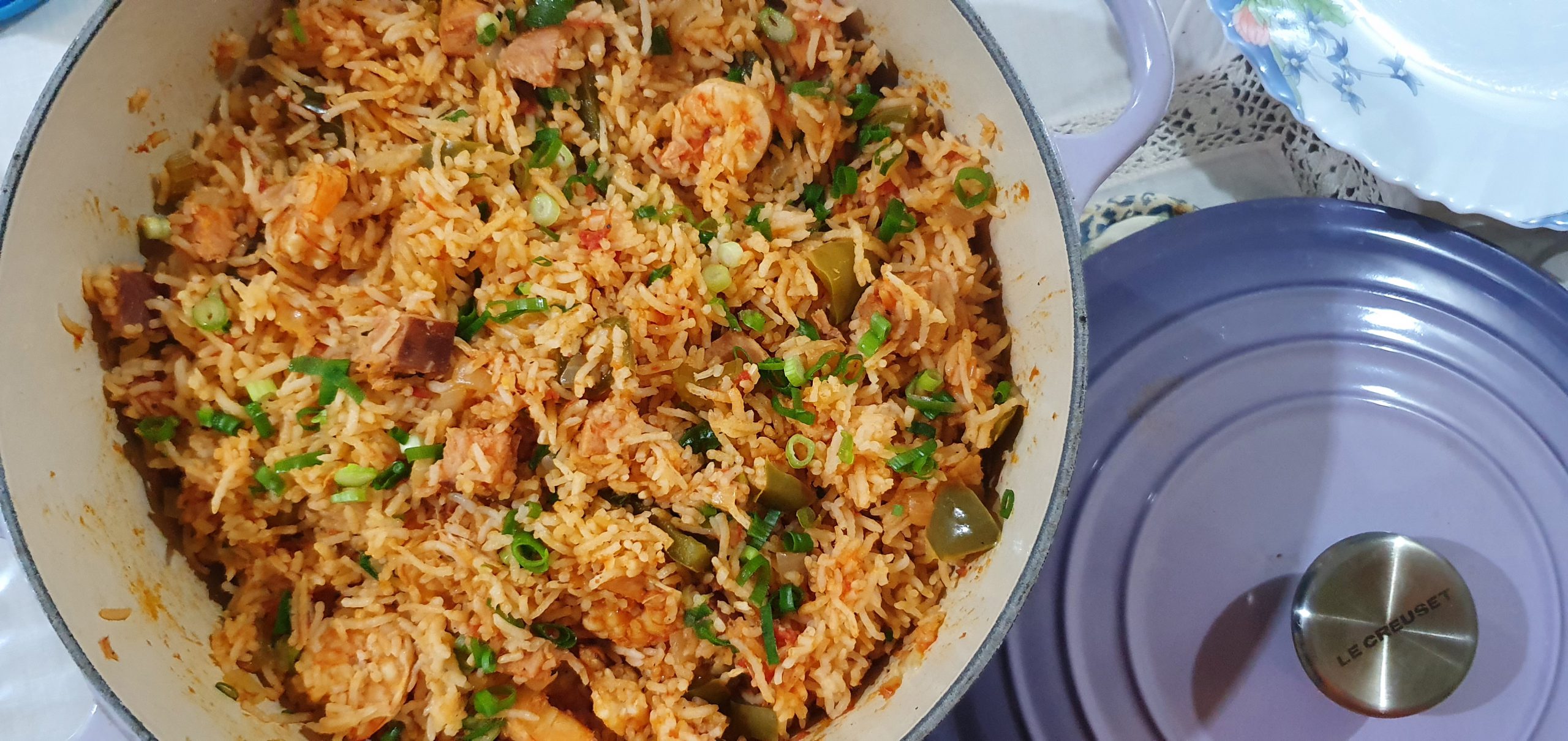 Shrimp and Turkey Ham Jambalaya