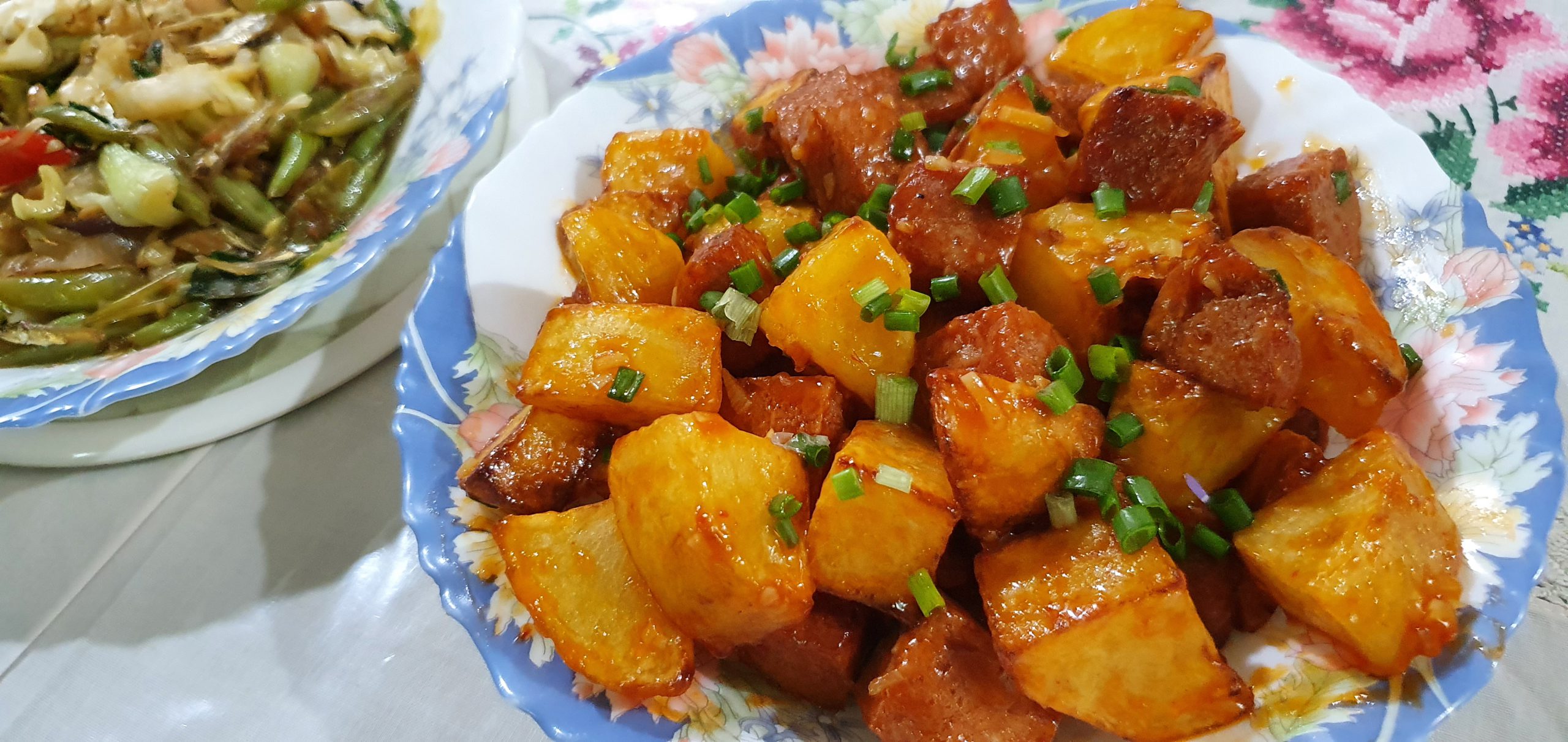 Sweet & Sour Chicken Luncheon Meat with Potatoes