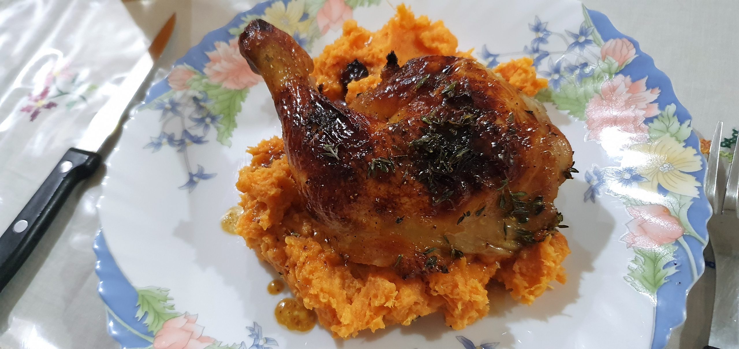 Weekend Cooking: Honey-Butter Baked Chicken with Mashed Sweet Potatoes